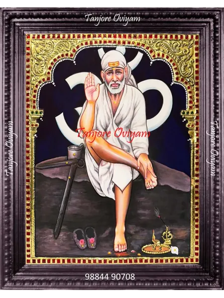 Handcrafted Saibaba Tanjore Painting – Divine Wall Art